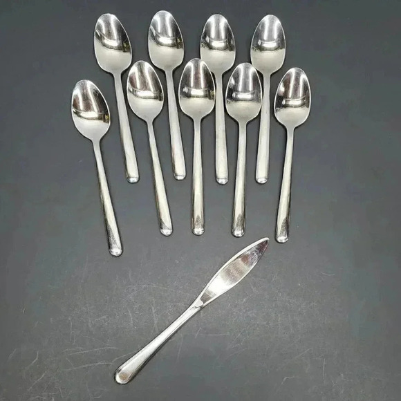 None Other - Flatware Stainless From China 1 Butter Knife 9 Teaspoons